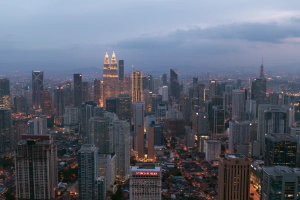 Dusk View over a Dense Skyscraper Cityscape - Architecture & Cities wallpaper