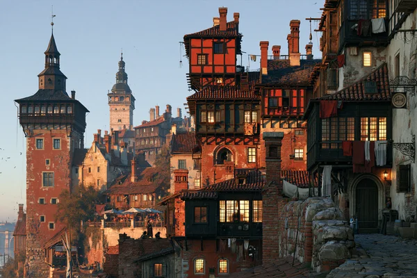 A Harbor Town at Dusk - Red Brick Evening - Architecture & Cities / Heritage & Ruins wallpaper