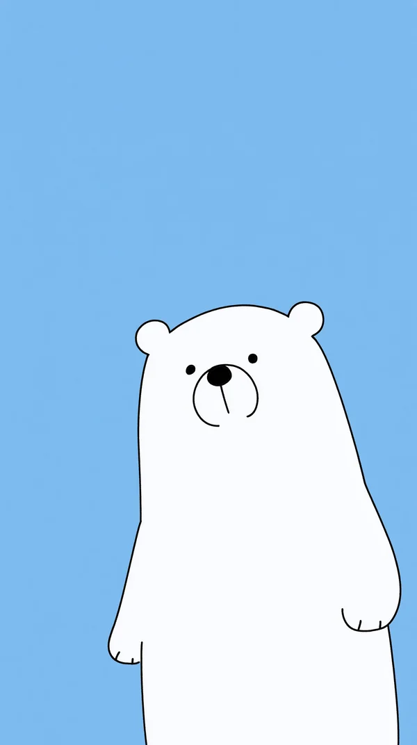 A White Bear Under Blue Skies - Blue Mobile - Cute / Illustration wallpaper