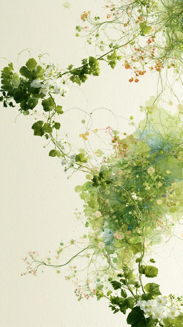 Green Vines on White - Flowers & Plants wallpaper