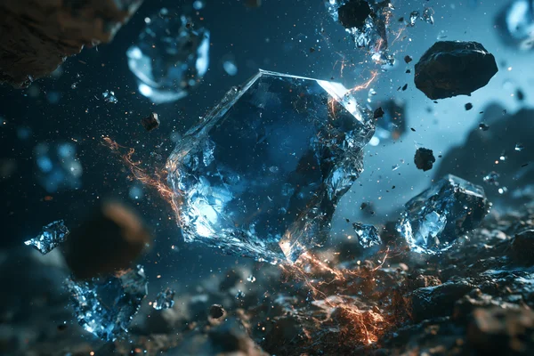 Hexagonal Ice Crystal - Dark Blue - Fantasy & Space wallpaper