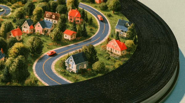 Curving Road through a Miniature Village - Architecture & Cities wallpaper
